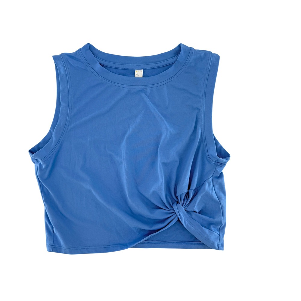 Zella‎ Girl's Activewear Tank Top, Sleeveless, Blue, Knotted - Size XL